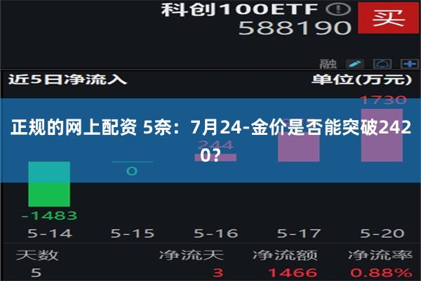 正规的网上配资 5奈：7月24-金价是否能突破2420？