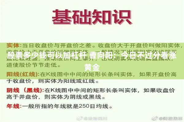 股票多少钱可以加杠杆 曹向阳：今日不过分看涨黄金