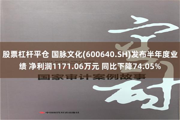 股票杠杆平仓 国脉文化(600640.SH)发布半年度业绩 净利润1171.06万元 同比下降74.05%