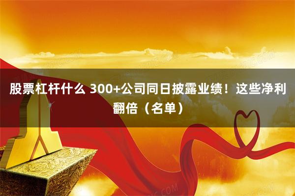 股票杠杆什么 300+公司同日披露业绩！这些净利翻倍（名单）