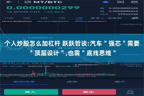 个人炒股怎么加杠杆 跃跃哲谈:汽车＂强芯＂需要＂顶层设计＂,也需＂底线思维＂